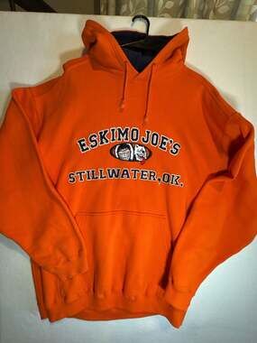 Eskimo Joe's Stillwater OK Orange Embroidered Hoodie Sweatshirt XL